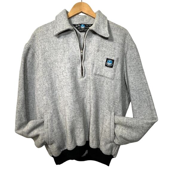 Swanndri Wool 1/4 Zip Pullover Sweater Mens L Jacket Gray - Picture 1 of 11